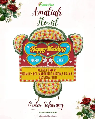Karangan Papan Bunga Pernikahan di Kutabumi